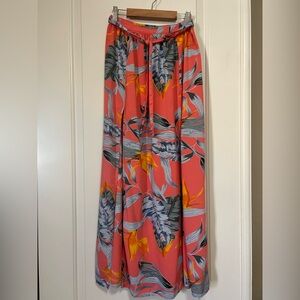 🕊️🌺🕊️Patrons of Peace Coral Floral Tri-panel Maxi Skirt 🕊️🌺🕊️ Swim Coverup